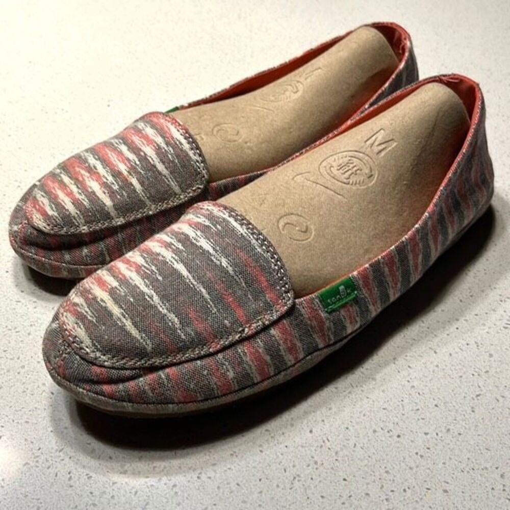SANUK FOLKLORE OFF WHITE MULTI SIDEWALK SURFER SHOE Women 9